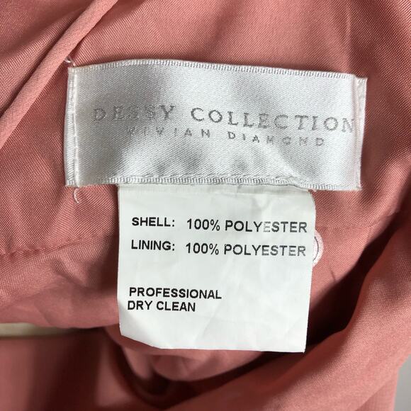 DESSY COLLECTION Desert Rose Spaghetti Strap Maxi Gown Chiffon Size 2 NWT - Picture 4 of 8